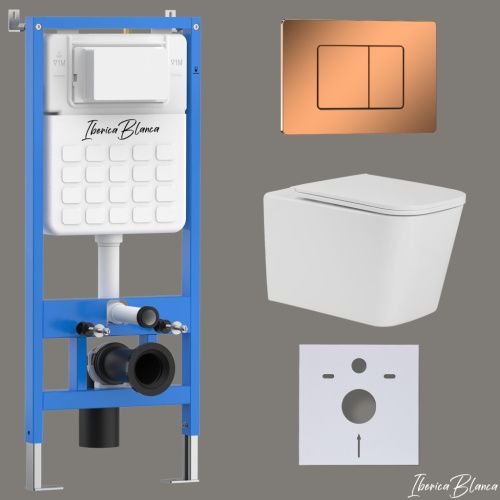 Комплект унитаз с инталляцией и клавишей смыва Iberica Blanca TOLEDO ALTO IB001.TLA.231.1141