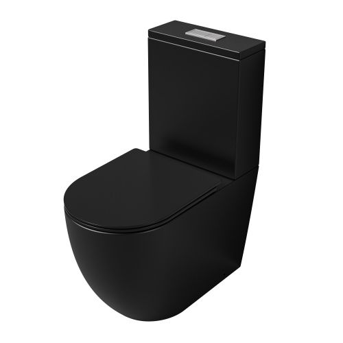 Унитаз напольный с бачком Grossman Торнадо GR-4494BMSQ черный с сиденьем микролифт безободковый смыв торнадо