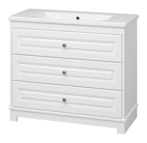 Тумба под раковину Misty Ларго П-Лар-07100-01-3Я 100х50 напольная цвет белый