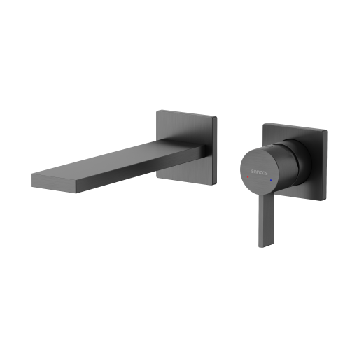 Смеситель для раковины Sancos Linn SC9021GG встраиваемый в стену вороненая сталь