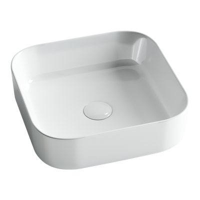 Раковина из сантехнического фарфора Ceramica Nova ELEMENT CN6012 40х40 накладная цвет белый без отверстий под смеситель