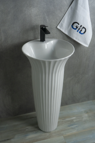 Раковина керамическая Gid Autonomo 81113 40х40 напольная цвет белый 1 отверстие под смеситель