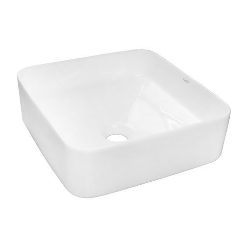 Раковина из сантехнического фаянса Azario AZ-2283 40 см накладная цвет белый без отверстий под смеситель