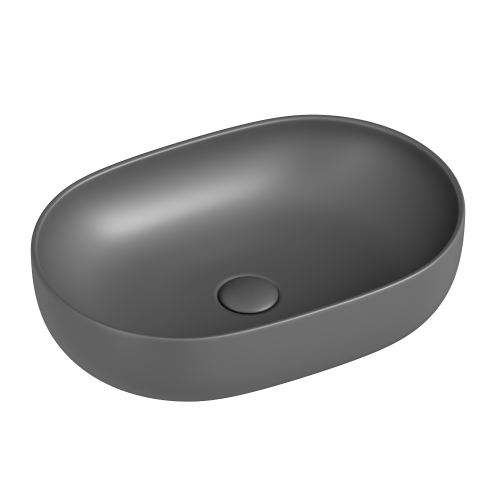 Раковина из сантехнического фарфора Ceramica Nova ELEMENT CN6047MH 60х40 накладная цвет черный без отверстий под смеситель