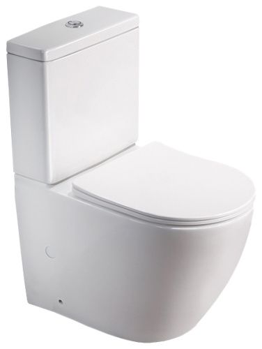 Унитаз напольный с бачком SantiLine SL-5016 цвет белый с сиденьем микролифт безободковый смыв воронка-водоворот