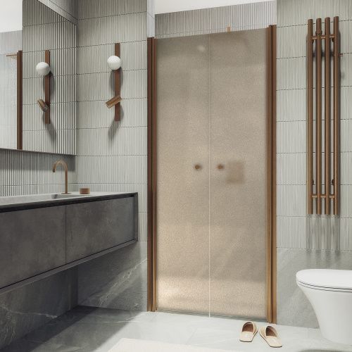 Душевая дверь Maybah Glass MGD-442-2 100х200 стекло тонированное профиль бронза