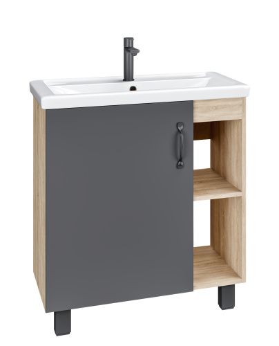 Тумба под раковину Grossman Флай 107002 70х40 напольная цвет серый/коричневый