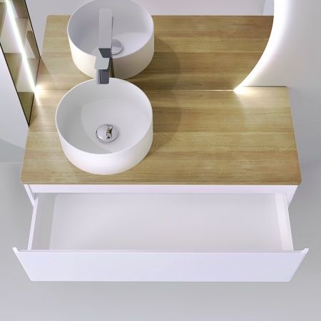 Тумба под раковину Jorno SOLIS SolN.01.120/P/W/JR 120х50 подвесная цвет белый - фото 2