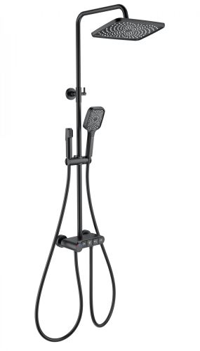 Душевая стойка Wonzon & Woghand Muse WW-B3112-MB настенная цвет черный с термостатом