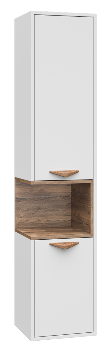 Шкаф-пенал Brevita Bergen BER-05035-01-19-ПоП 40х170 подвесной цвет коричневый/белый