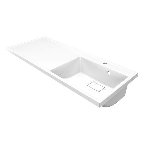 Раковина из искусственного камня Azario Paola Magenta CS00078452 120 см подвесная цвет белый 1 отверстие под смеситель