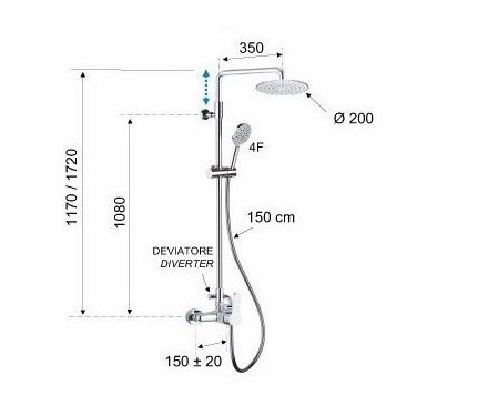 Душевая стойка Remer Winner W37A8MPEC20M настенная цвет хром - фото 2