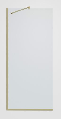 Душевая перегородка Timo T14 120х195 стекло прозрачное профиль золото