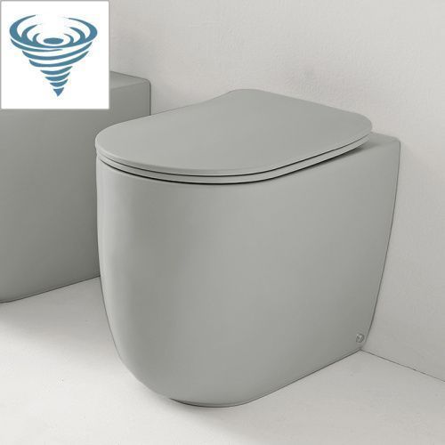 Чаша унитаза приставная Kerasan Nolita 531959 цвет светло-серый без сиденья безободковая смыв торнадо