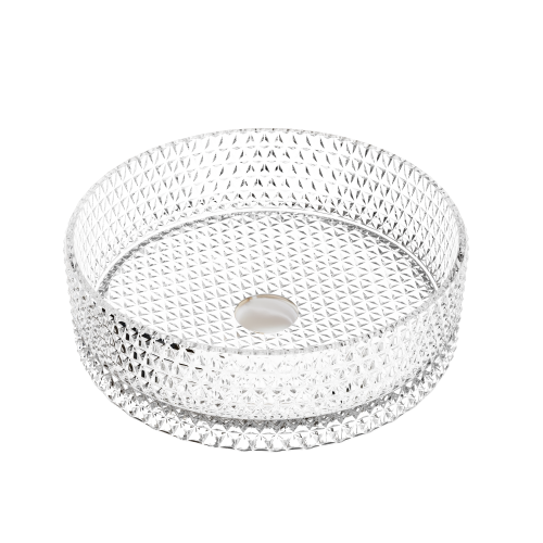 Раковина стеклянная Ceramica Nova CRISTAL CN6062 40х40 накладная цвет прозрачный без отверстий под смеситель