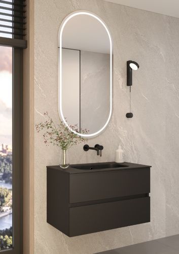 Тумба под раковину Armadi Art Vallessi 837-080-A mat 80х50 подвесная цвет черный