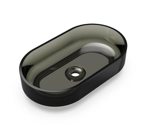Раковина из полимера Knief Ellipse Shape 70203020 60х30 накладная цвет черный без отверстий под смеситель