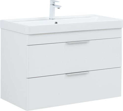 Тумба под раковину Aquanet Ирис new 00336311 90х50 подвесная цвет белый