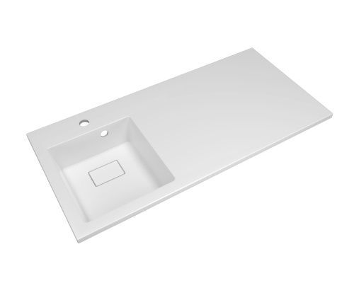 Раковина из искусственного камня Florentina Аванти 1000L 10.310.0L100.001 100х50 накладная цвет белый 1 отверстие под смеситель