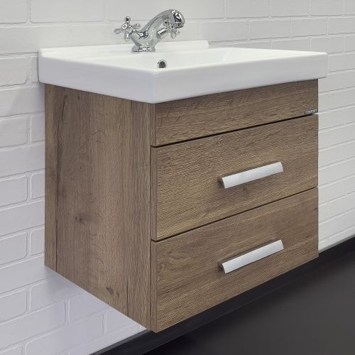 Тумба с раковиной Comforty Никосия 00-00018026CF 50х40 подвесная цвет коричневый