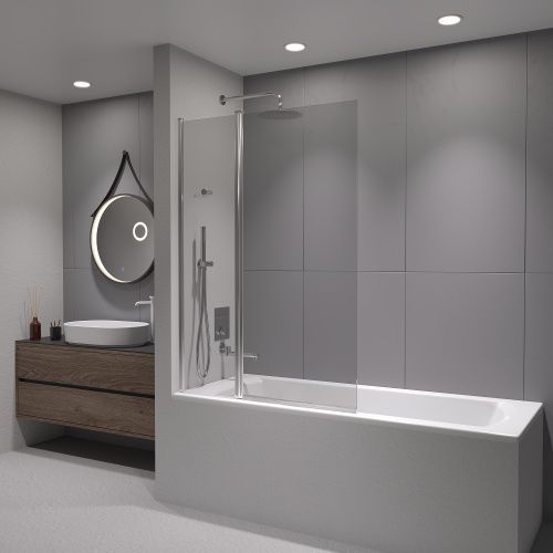 Душевая шторка на ванну RGW Screens 03111110-11 100х140 стекло прозрачное профиль хром ориентация универсальная