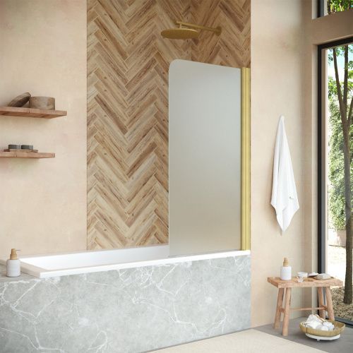 Душевая шторка на ванну Vegas-Glass EV+EV NOVO EV NOVO 70 03 10 R 70х140 стекло матовое профиль золото ориентация правая