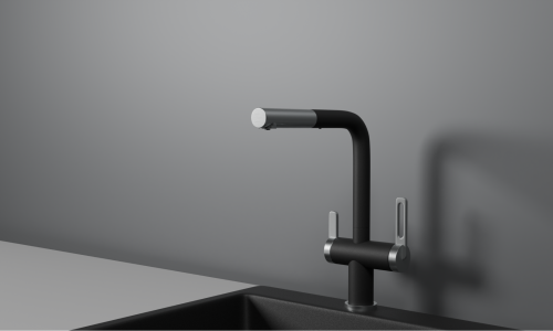 Смеситель для кухни Granula 8170, ТУРМАЛИН на мойку черный