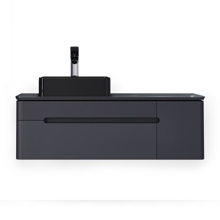 Тумба под раковину Jorno SHINE Shi.01.120-M/P/A 120х50 подвесная цвет черный