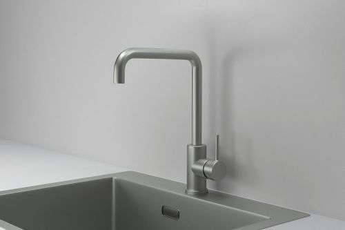 Смеситель для кухни Granula Kitchen Space 7110, СТАЛЬ МАТОВАЯ на мойку нержавеющая сталь
