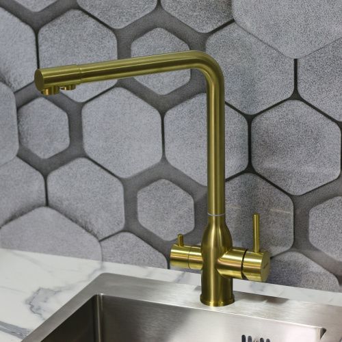 Смеситель для кухни Melana Stello 610304PVD-G золото на мойку золото