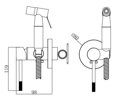 Гигиенический душ со смесителем Voda VSL01 VODA хром - фото 3