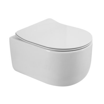 Чаша унитаза подвесная BelBagno SOFT BB084CH-TOR цвет белый без сиденья безободковая смыв торнадо