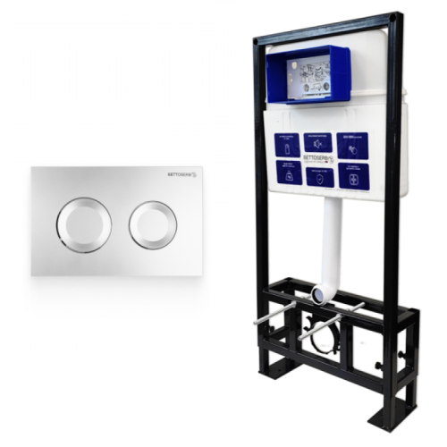 Инсталляция Bettoserb Sava Free Standing SFS40006468 с клавишей смыва COOL хром матовый круг.