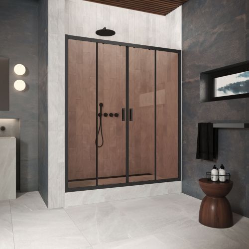 Душевая дверь Vegas-Glass Z2P Protec Z2P Protec 220 02М 05 220х200 стекло тонированное профиль черный