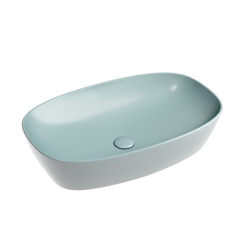 Раковина из сантехнического фарфора Ceramica Nova ELEMENT CN6049MLG 60х40 накладная цвет зеленый без отверстий под смеситель