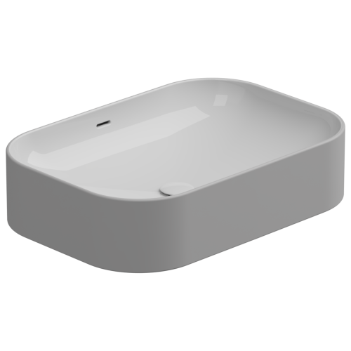 Раковина керамическая GSG Ceramic Design Easy EALAVTP60BI000/033 60х40 накладная цвет белый/серый без отверстий под смеситель