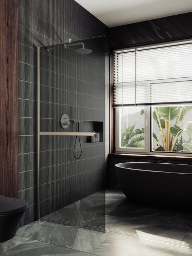 Душевая перегородка Maybah Glass MGD-717-5ш 120х195 стекло тонированное профиль хром