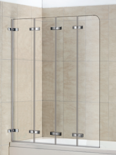 Душевая шторка на ванну WeltWasser WW100 10000002761 100х140 стекло прозрачное профиль хром ориентация универсальная