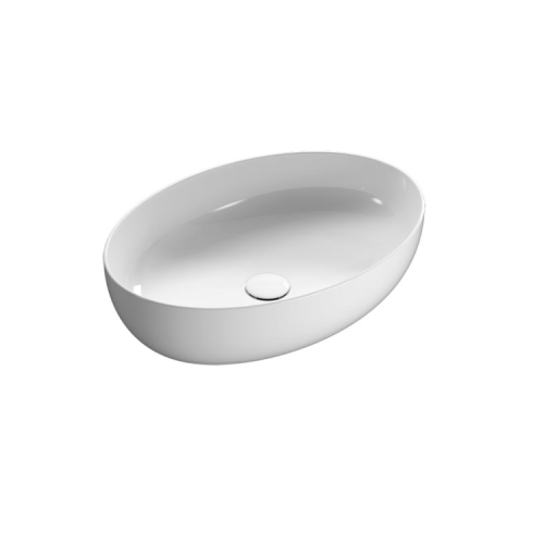 Раковина керамическая Globo Vanity Basins TFO60BI 60х40 накладная цвет белый без отверстий под смеситель