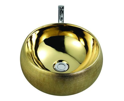 Раковина керамическая Armadi Art NeoArt 862 40х40 накладная цвет золото без отверстий под смеситель