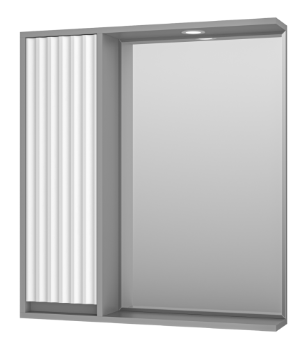 Зеркало-шкаф Brevita Balaton BAL-04075-01-01Л 70х80 подвесной цвет белый/серый