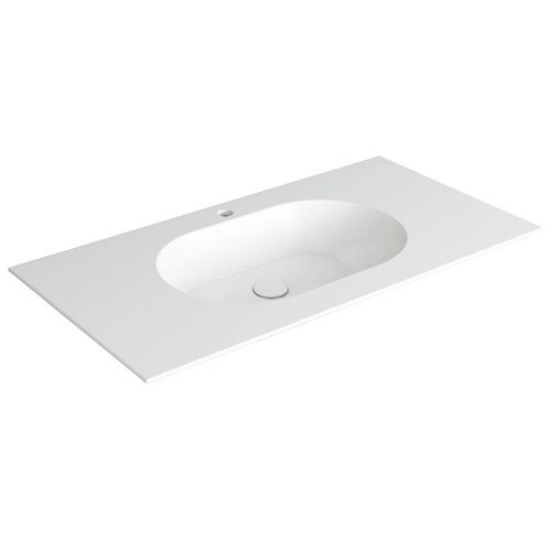 Раковина керамическая Simas WAVE WA100 bi matt*1 100 см накладная цвет белый 1 отверстие под смеситель