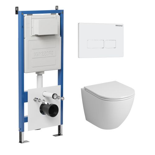 Инсталляция + кнопка смыва + унитаз Grossman Pragma 97.4455S.03.000