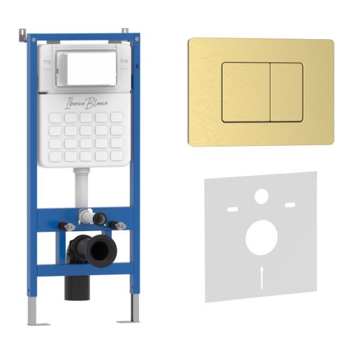 Комплект сантехническая инсталляция с клавишей смыва Iberica Blanca INOX-C IB001.115