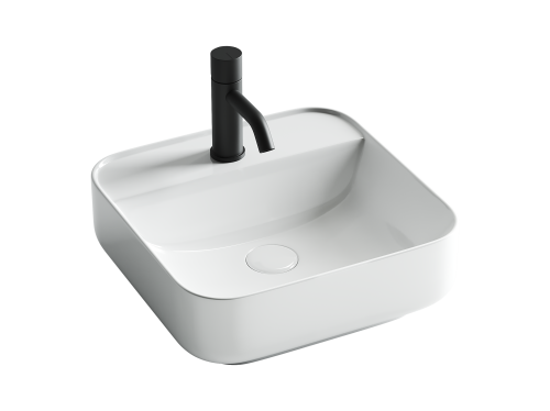 Раковина из сантехнического фарфора Ceramica Nova ELEMENT CN5014 40х40 накладная цвет белый 1 отверстие под смеситель