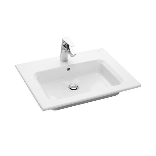 Раковина из сантехнического фаянса Roca 7.3279.A.800.0 60х50 накладная цвет белый 1 отверстие под смеситель