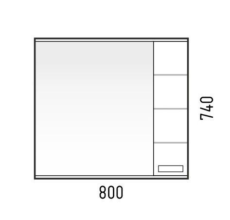 Зеркало-шкаф Corozo Денвер SD-00000532 80х70 подвесной цвет белый - фото 2