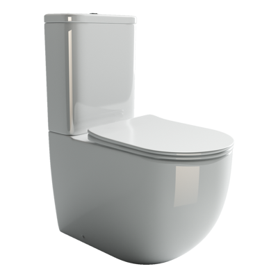 Унитаз напольный с бачком Ceramica Nova MIA CN1801 белый с сиденьем микролифт безободковый душевой смыв