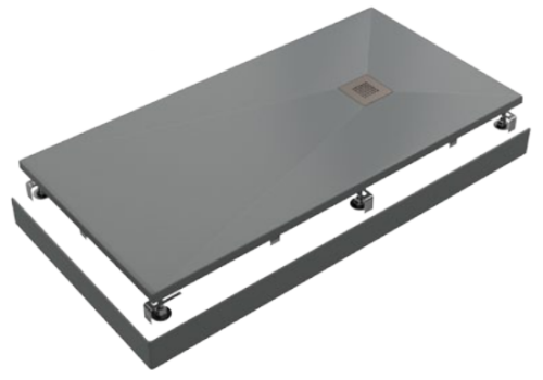 Душевой поддон из искусственного камня Good Door Flow ЛП00107 140х90 серый без каркаса