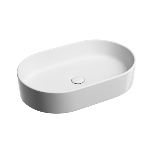 Раковина из сантехнического фарфора Ceramica Nova ELEMENT CN6048 60х40 накладная цвет белый без отверстий под смеситель